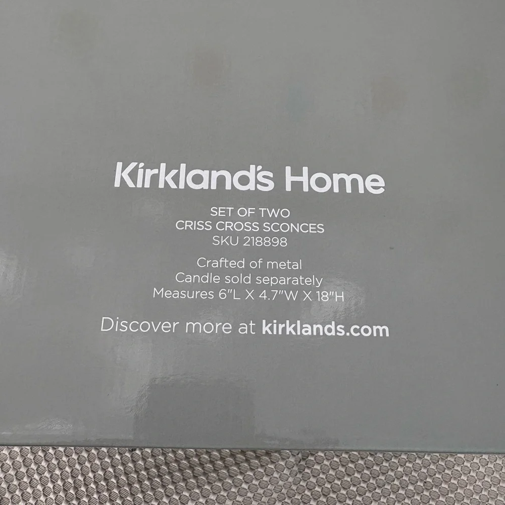 Kirklands Black Criss Cross Sconces Set - Picture 3 of 6